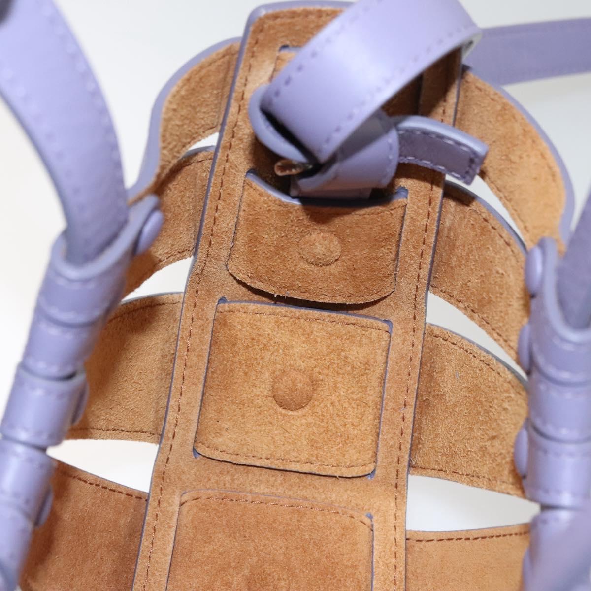 BOTTEGA VENETA Shell Shoulder Bag Leather Purple Auth BD1058AV