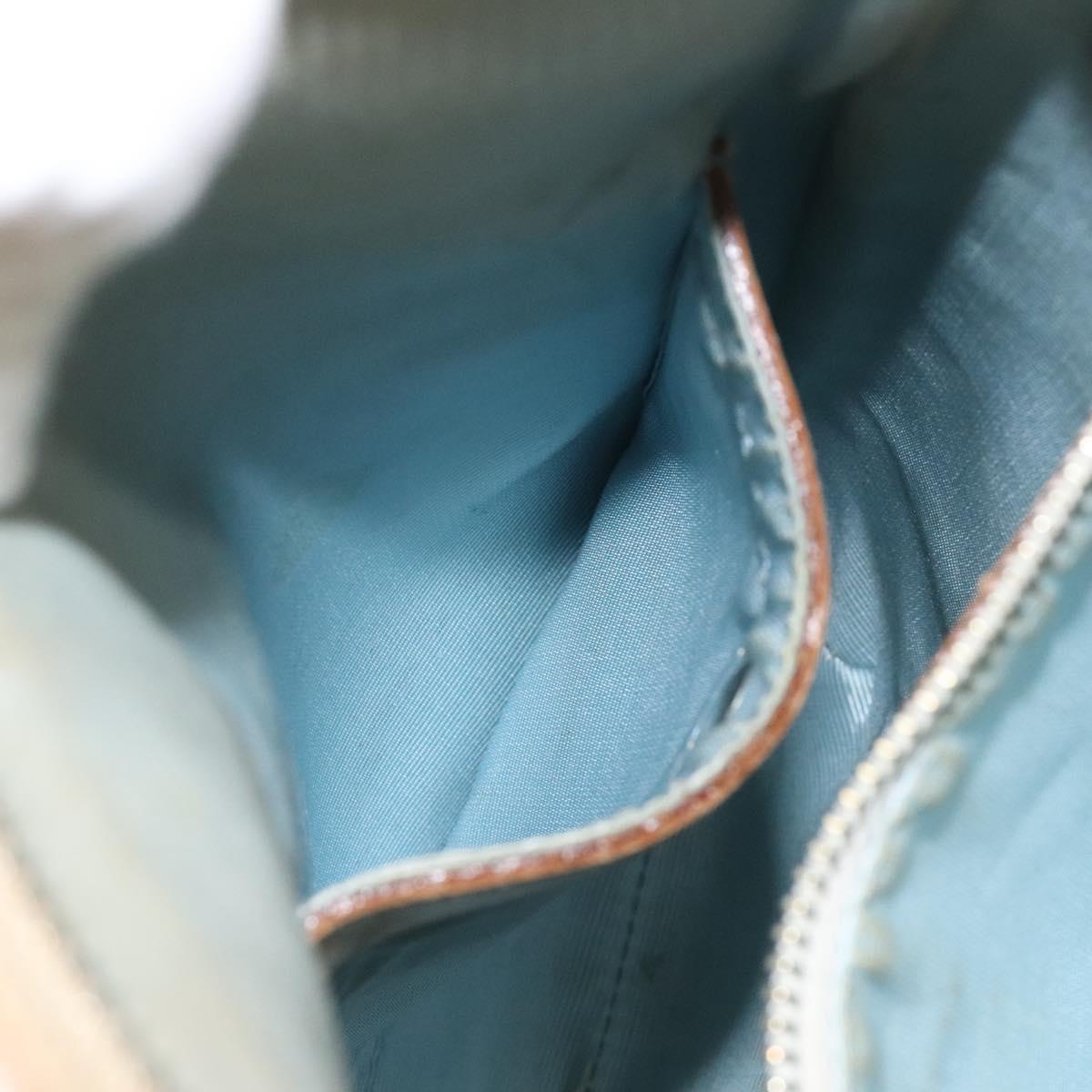 BURBERRY Nova Check Blue Label Shoulder Bag Nylon Beige Silver Auth BD107