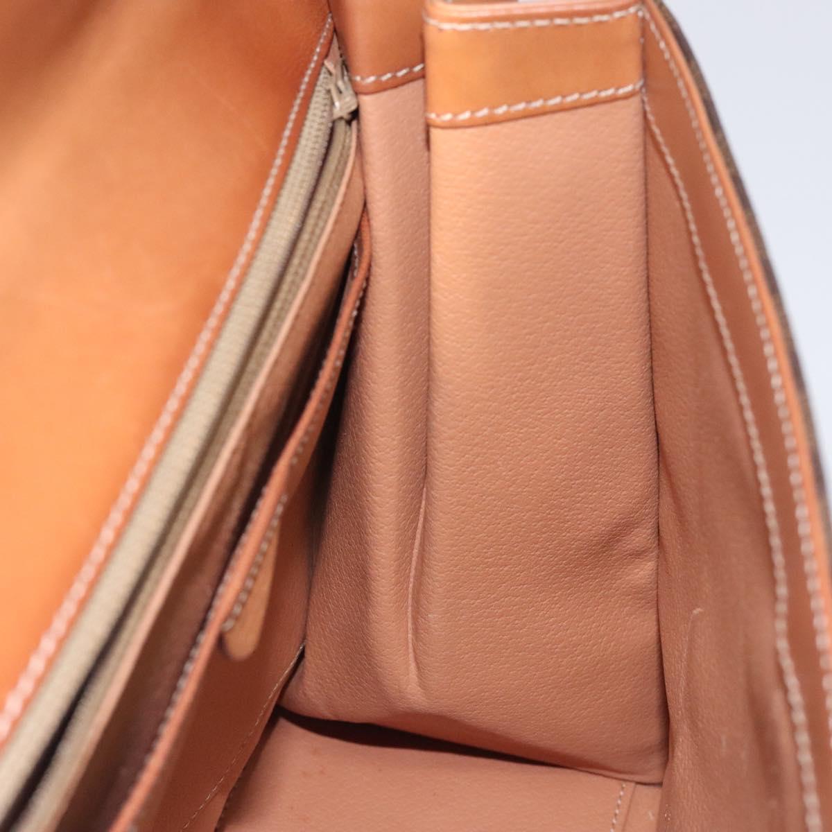 CELINE Macadam Canvas Hand Bag PVC Leather Brown Gold Auth BD1082