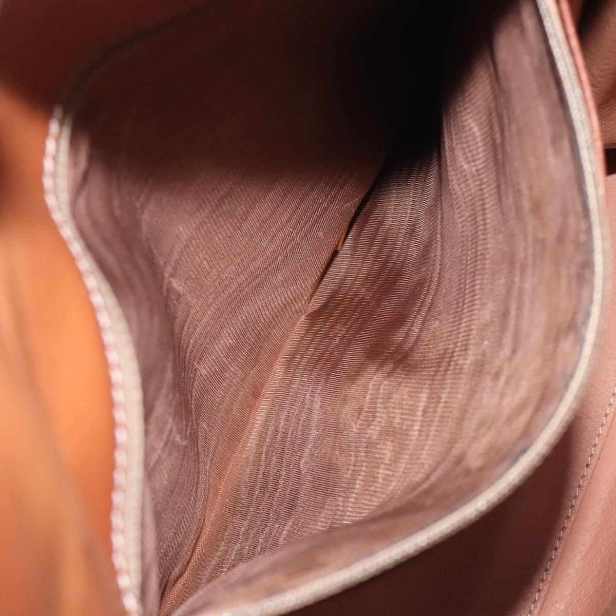 CELINE Macadam Canvas Hand Bag PVC Leather Brown Gold Auth BD1082