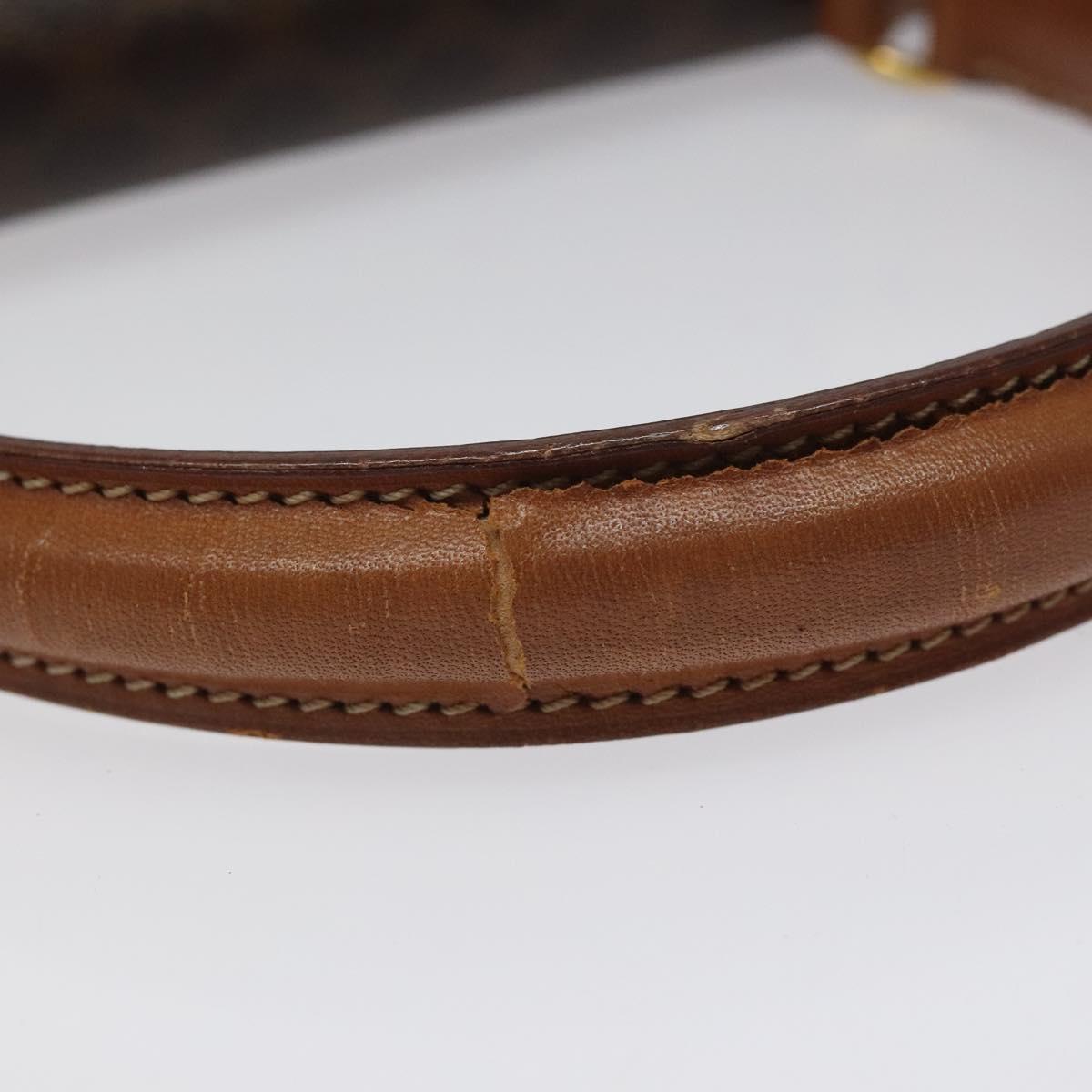 CELINE Macadam Canvas Hand Bag PVC Leather Brown Gold Auth BD1082