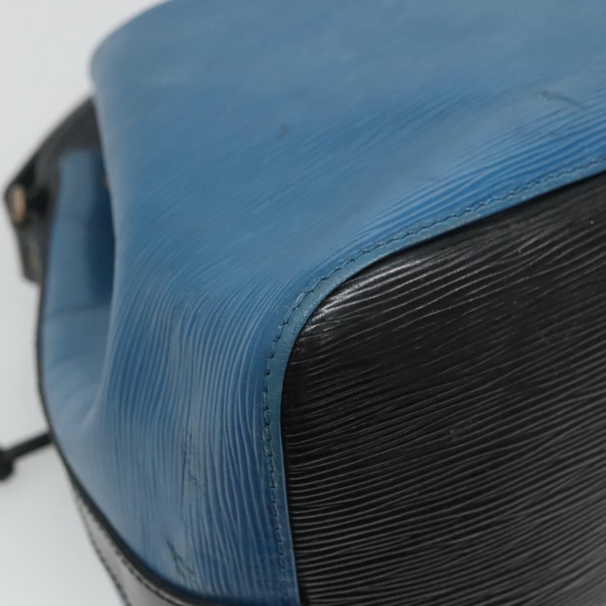 LOUIS VUITTON Epi Petit Noe Shoulder Bag Bicolor Black Blue M44152 Auth BD110