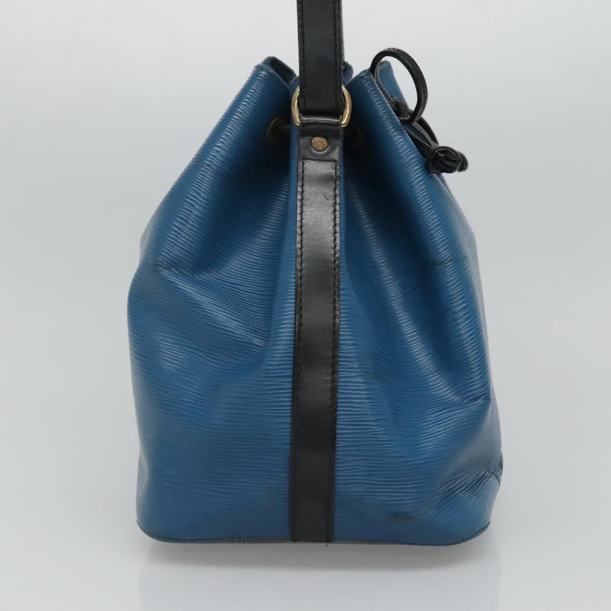 LOUIS VUITTON Epi Petit Noe Shoulder Bag Bicolor Black Blue M44152 Auth BD110