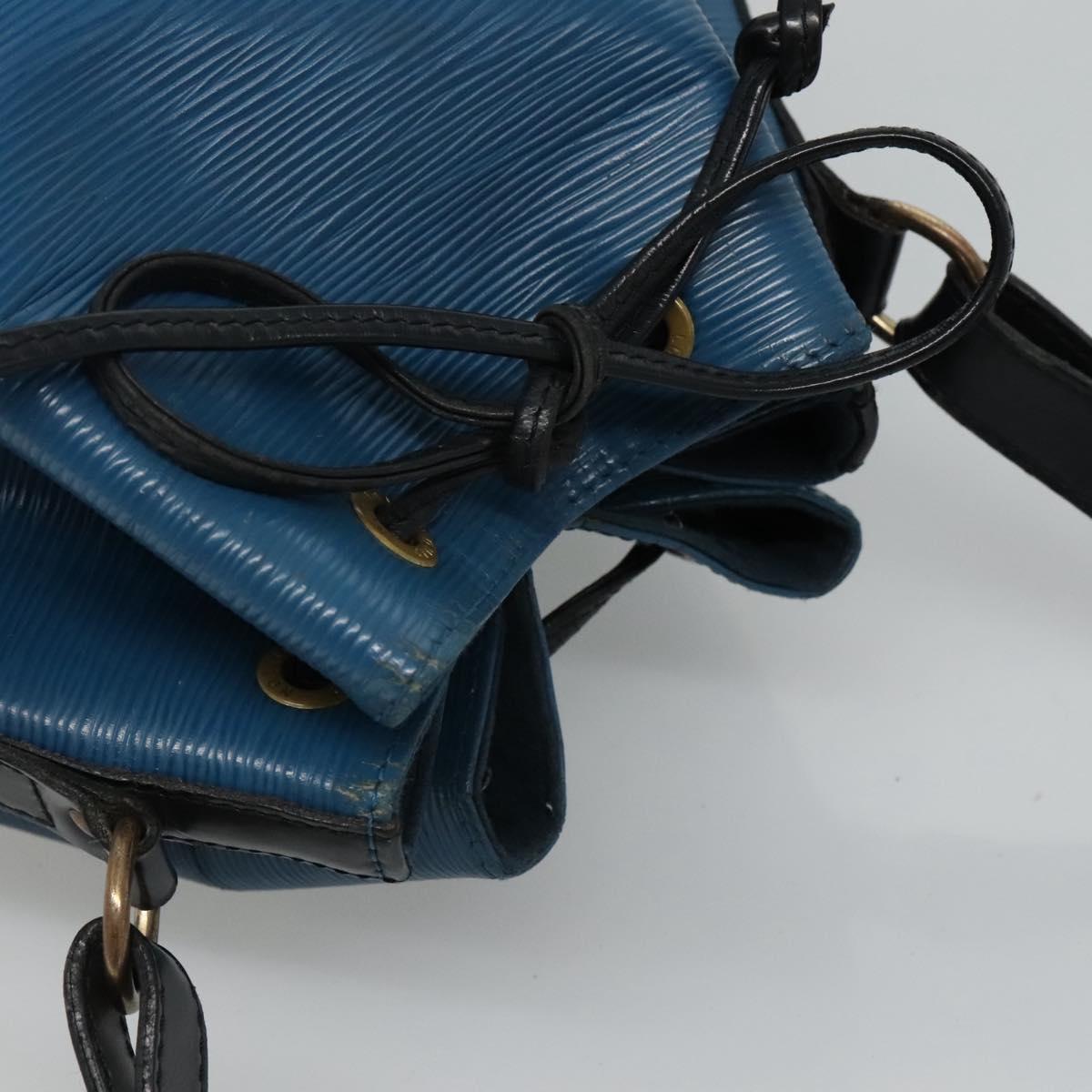 LOUIS VUITTON Epi Petit Noe Shoulder Bag Bicolor Black Blue M44152 Auth BD110