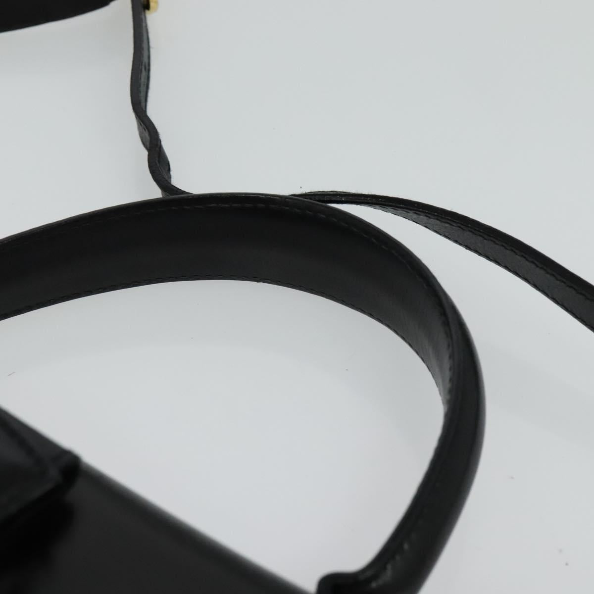 Salvatore Ferragamo Hand Bag Leather 2way Black Gold Auth BD1103