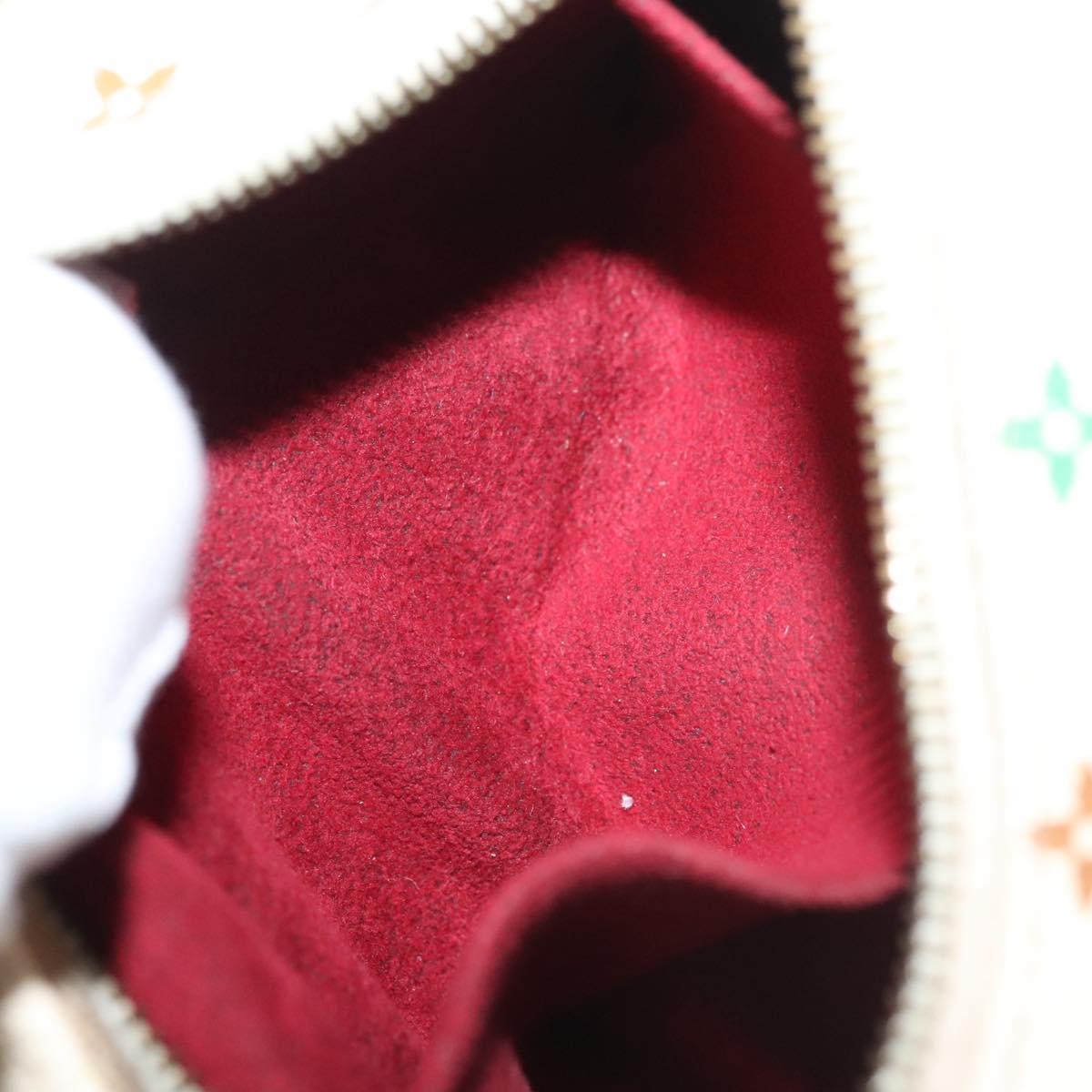LOUIS VUITTON Monogram Multicolor Trousse Wapity Pouch White M58033 Auth BD1125
