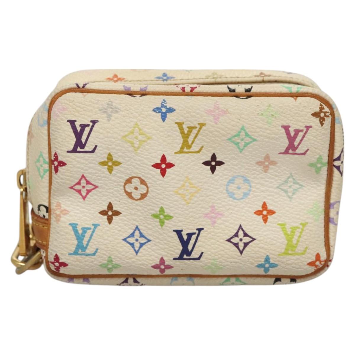 LOUIS VUITTON Monogram Multicolor Trousse Wapity Pouch White M58033 Auth BD1125