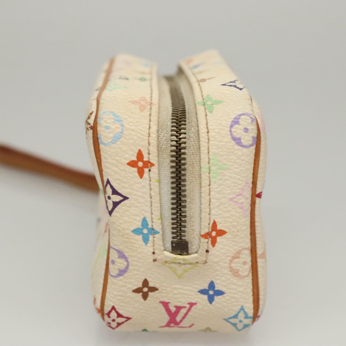 LOUIS VUITTON Monogram Multicolor Trousse Wapity Pouch White M58033 Auth BD1125