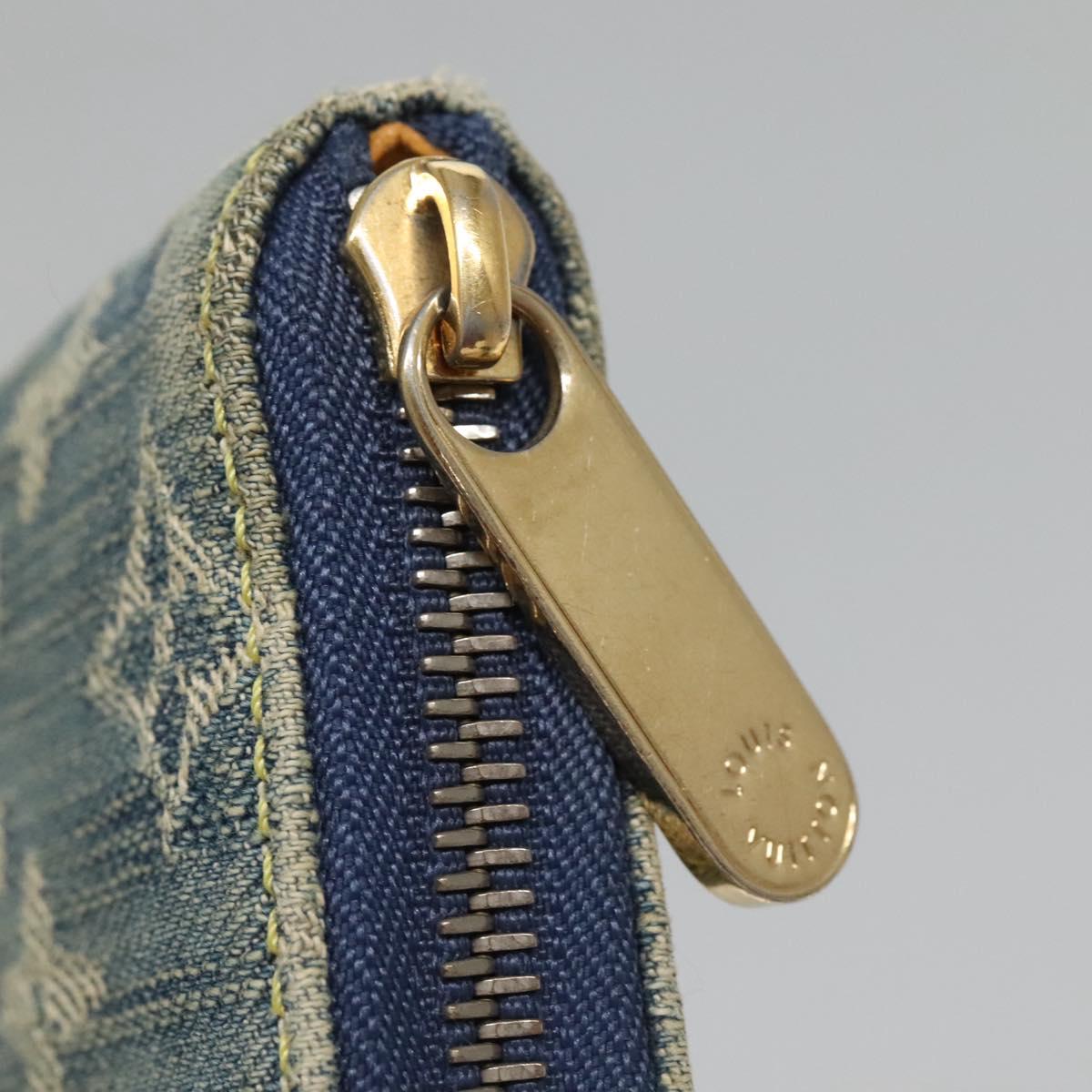 LOUIS VUITTON Monogram Denim Mini Zippy Wallet Wallet Blue M95342 LV Auth BD1131