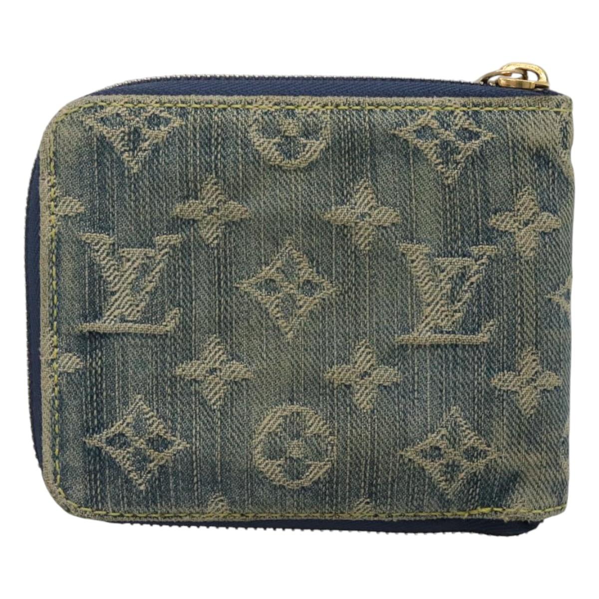LOUIS VUITTON Monogram Denim Mini Zippy Wallet Wallet Blue M95342 LV Auth BD1131
