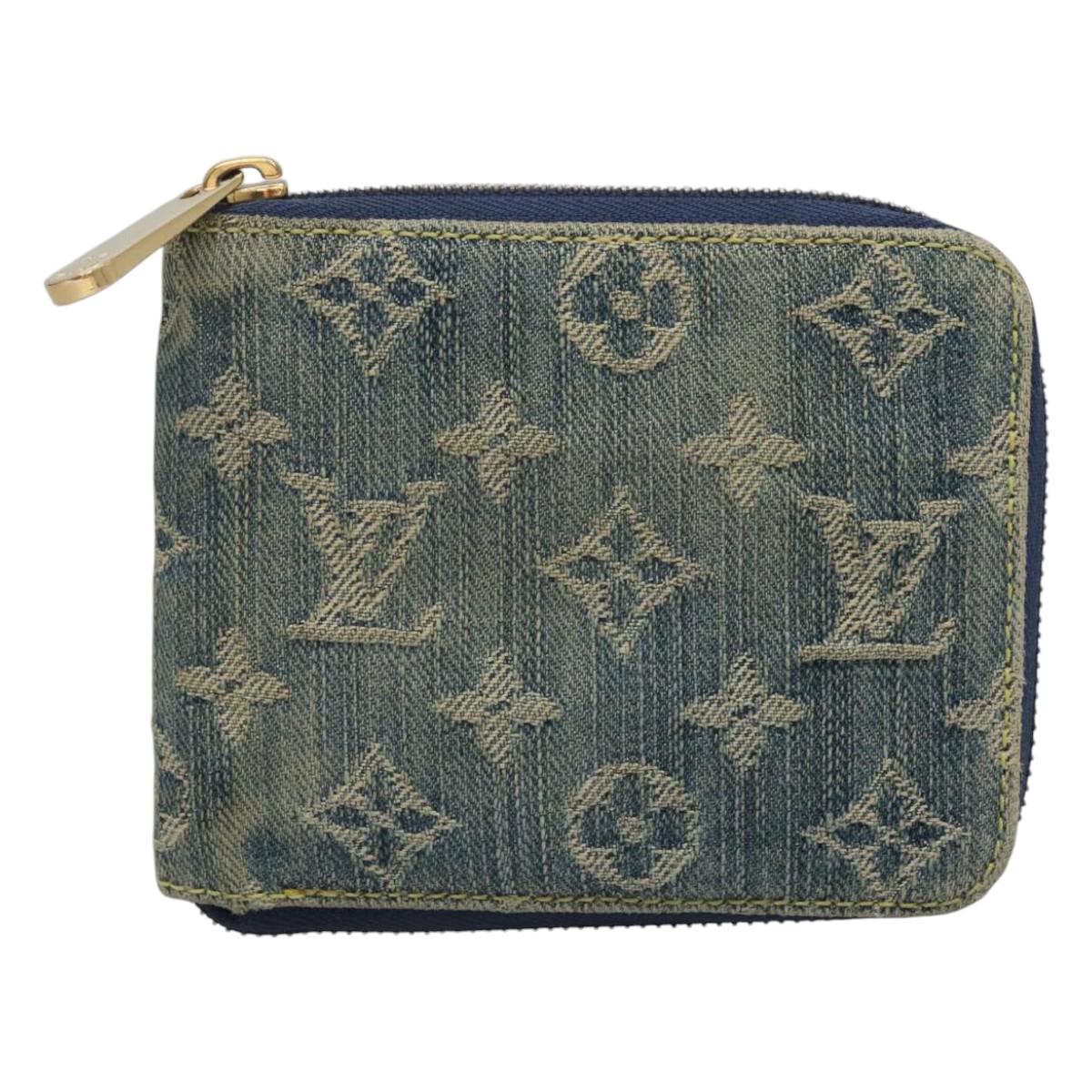 LOUIS VUITTON Monogram Denim Mini Zippy Wallet Wallet Blue M95342 LV Auth BD1131