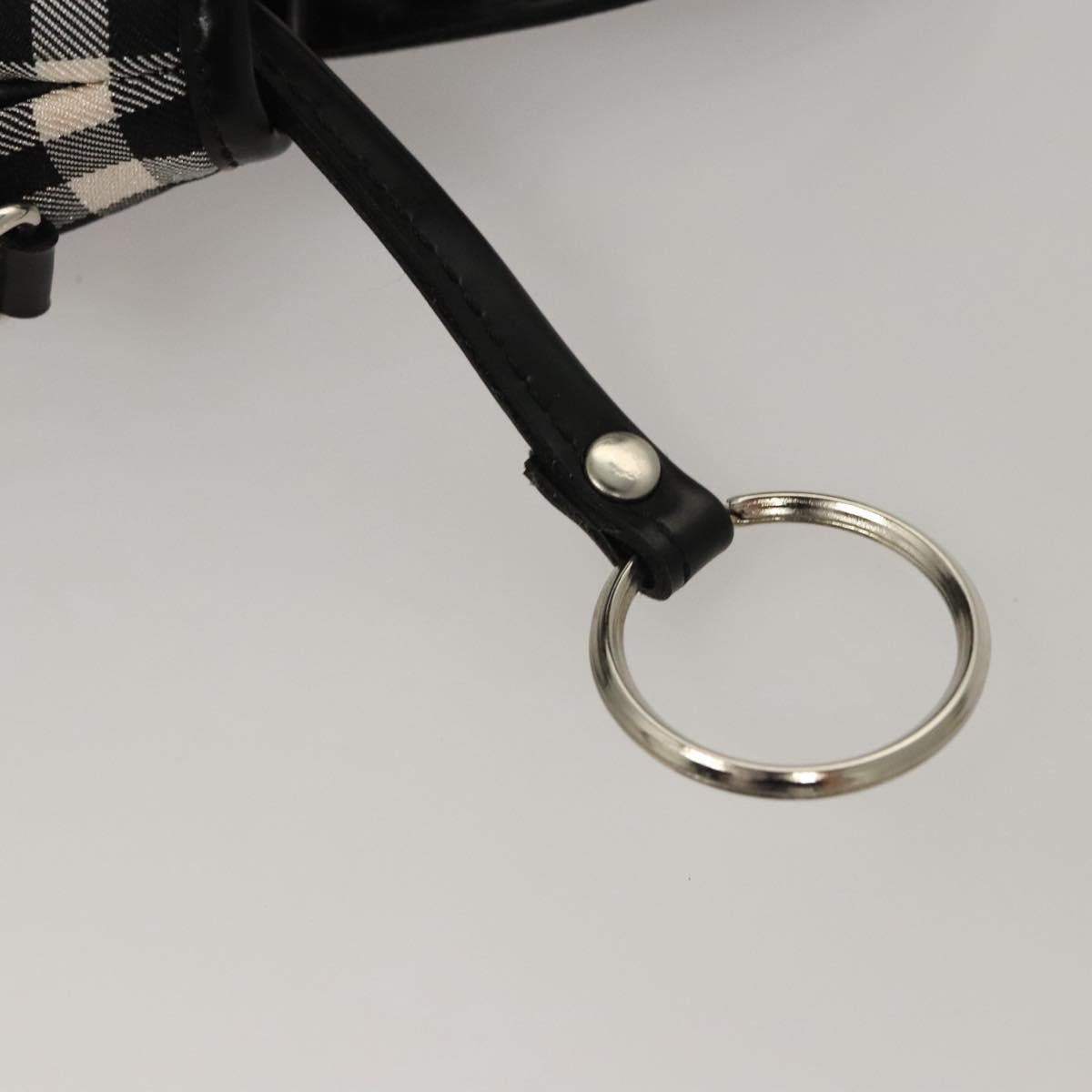 Burberrys Nova Check Blue Label Pouch Nylon Black Auth BD1137