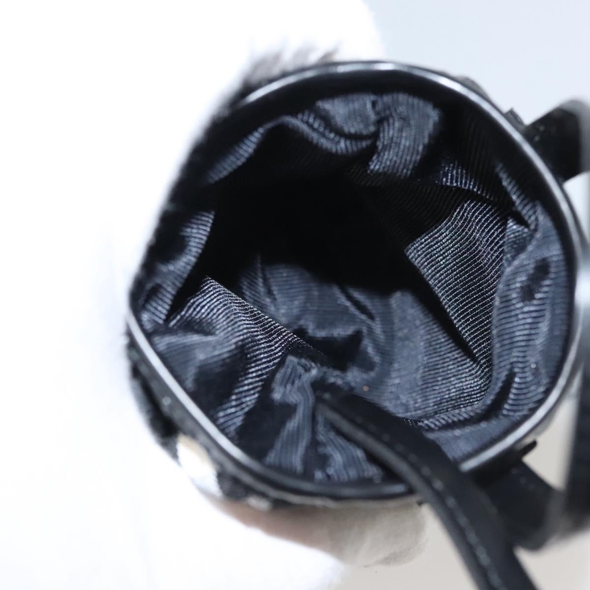 Burberrys Nova Check Blue Label Pouch Nylon Black Auth BD1137