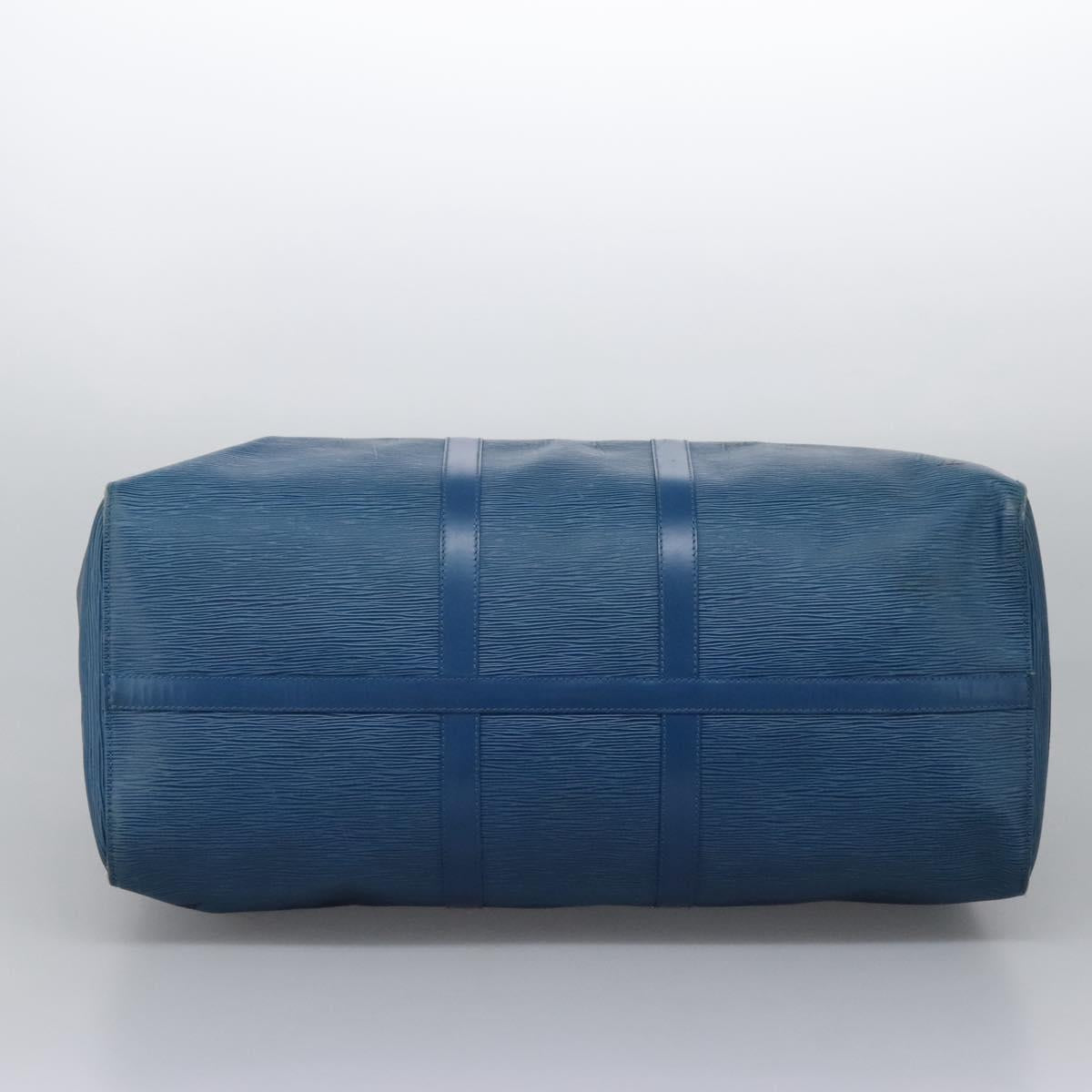 LOUIS VUITTON Epi Keepall 55 Boston Bag Toledo Blue M42955 LV Auth BD1153