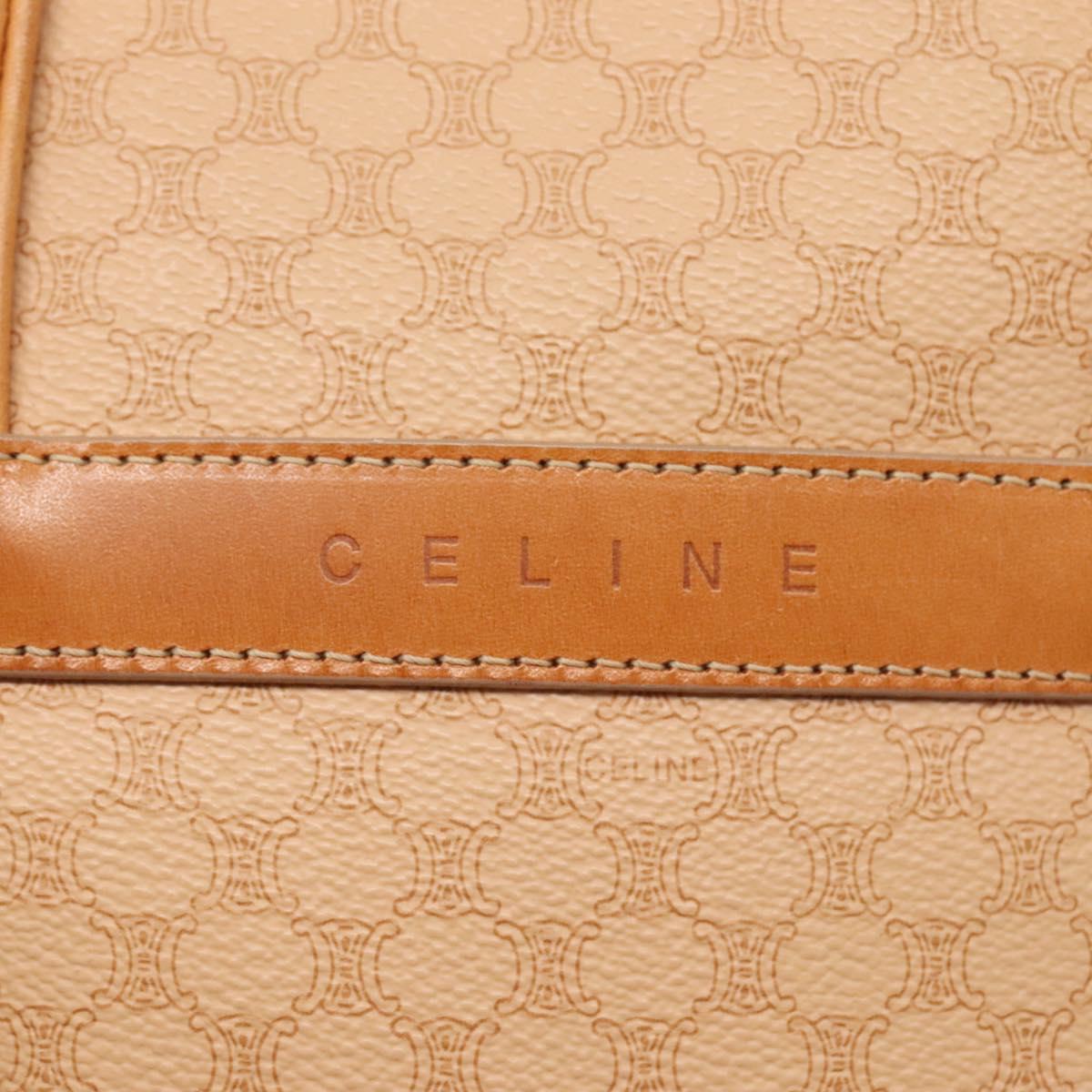 CELINE Macadam Canvas Hand Bag PVC 2ay Beige Gold Auth BD1173