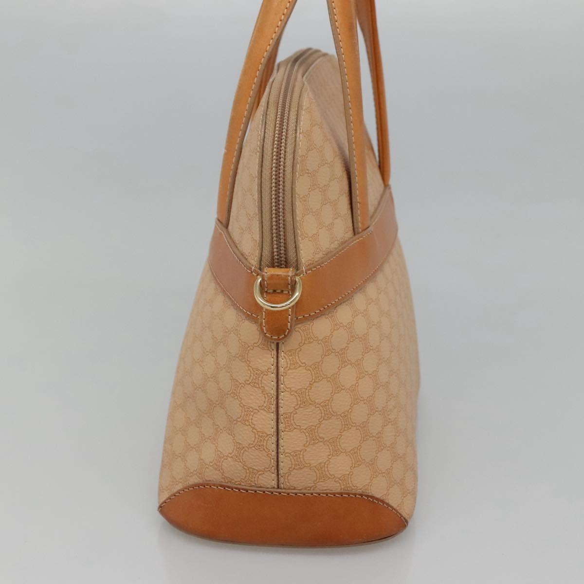 CELINE Macadam Canvas Hand Bag PVC 2ay Beige Gold Auth BD1173