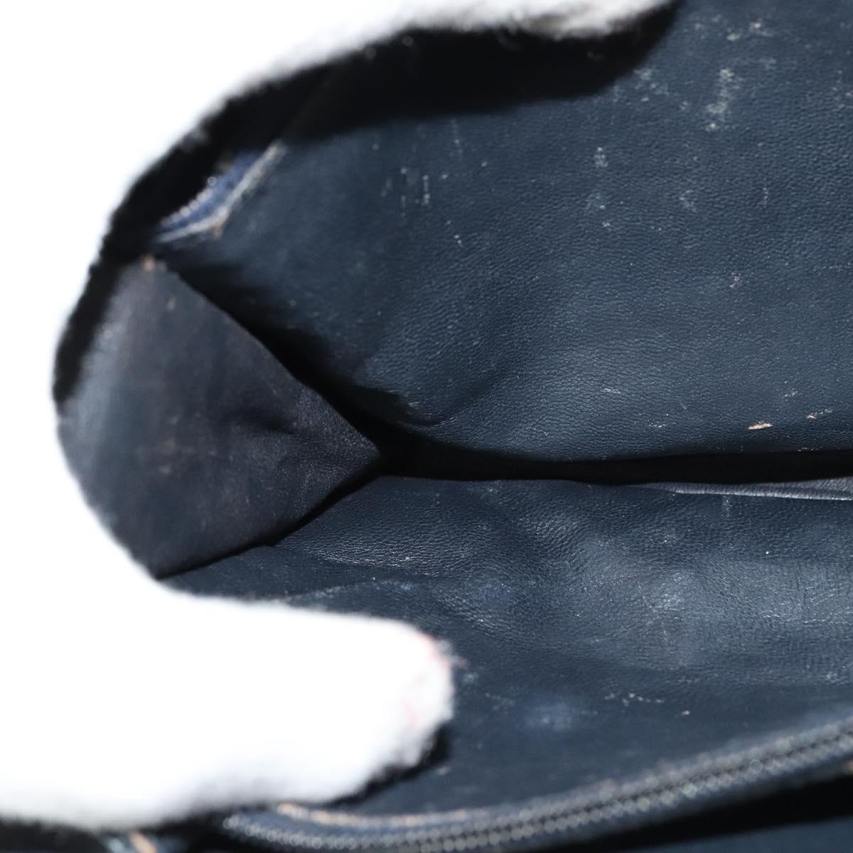 CELINE C Sulky Shoulder Bag Canvas Navy Gold Auth BD1174