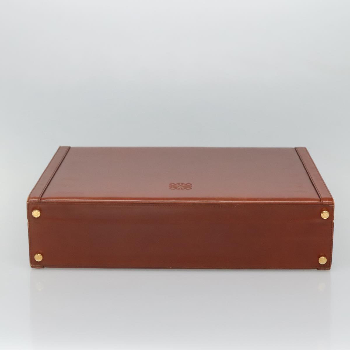 LOEWE Trunk Leather Brown Auth BD1177