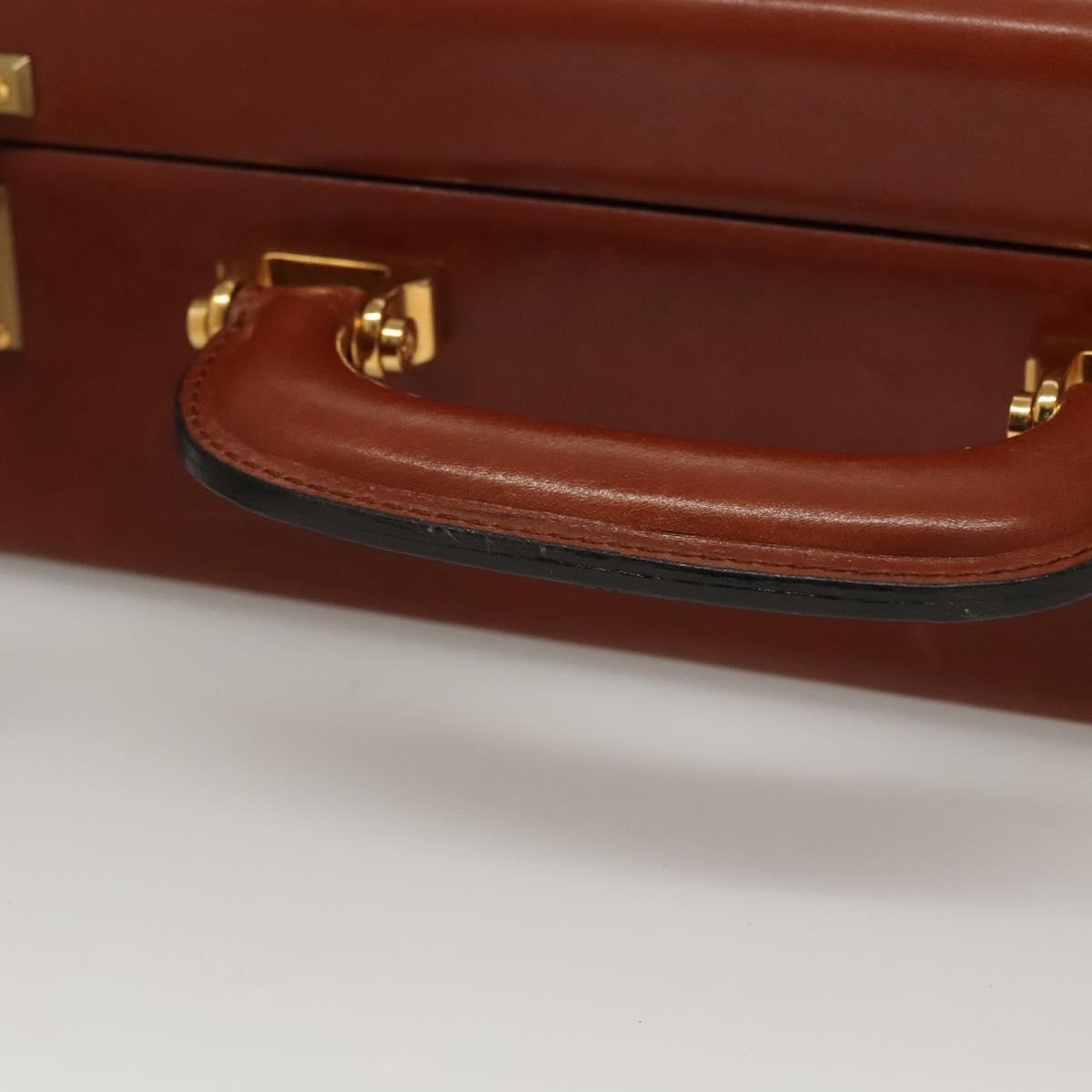LOEWE Trunk Leather Brown Auth BD1177