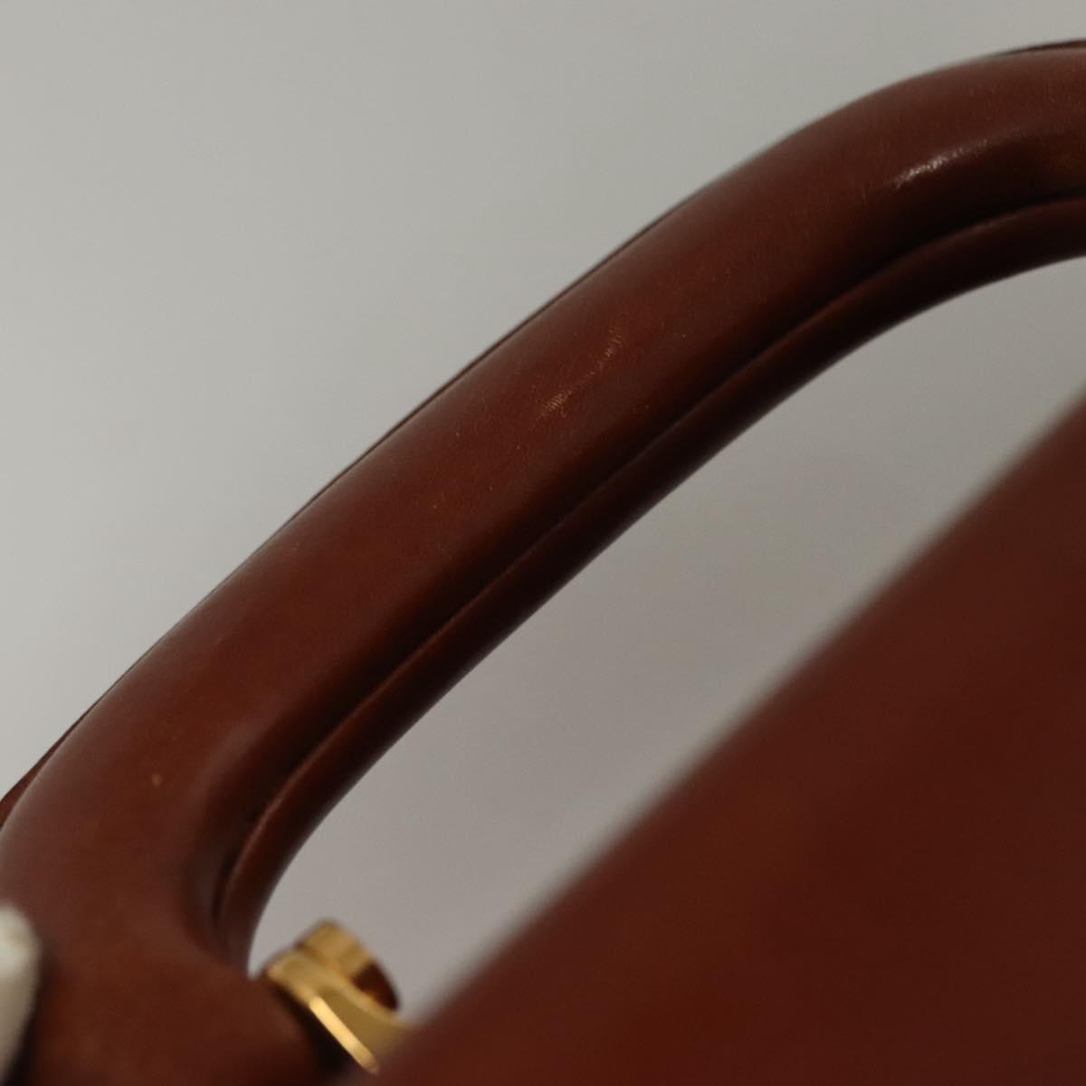 LOEWE Trunk Leather Brown Auth BD1177