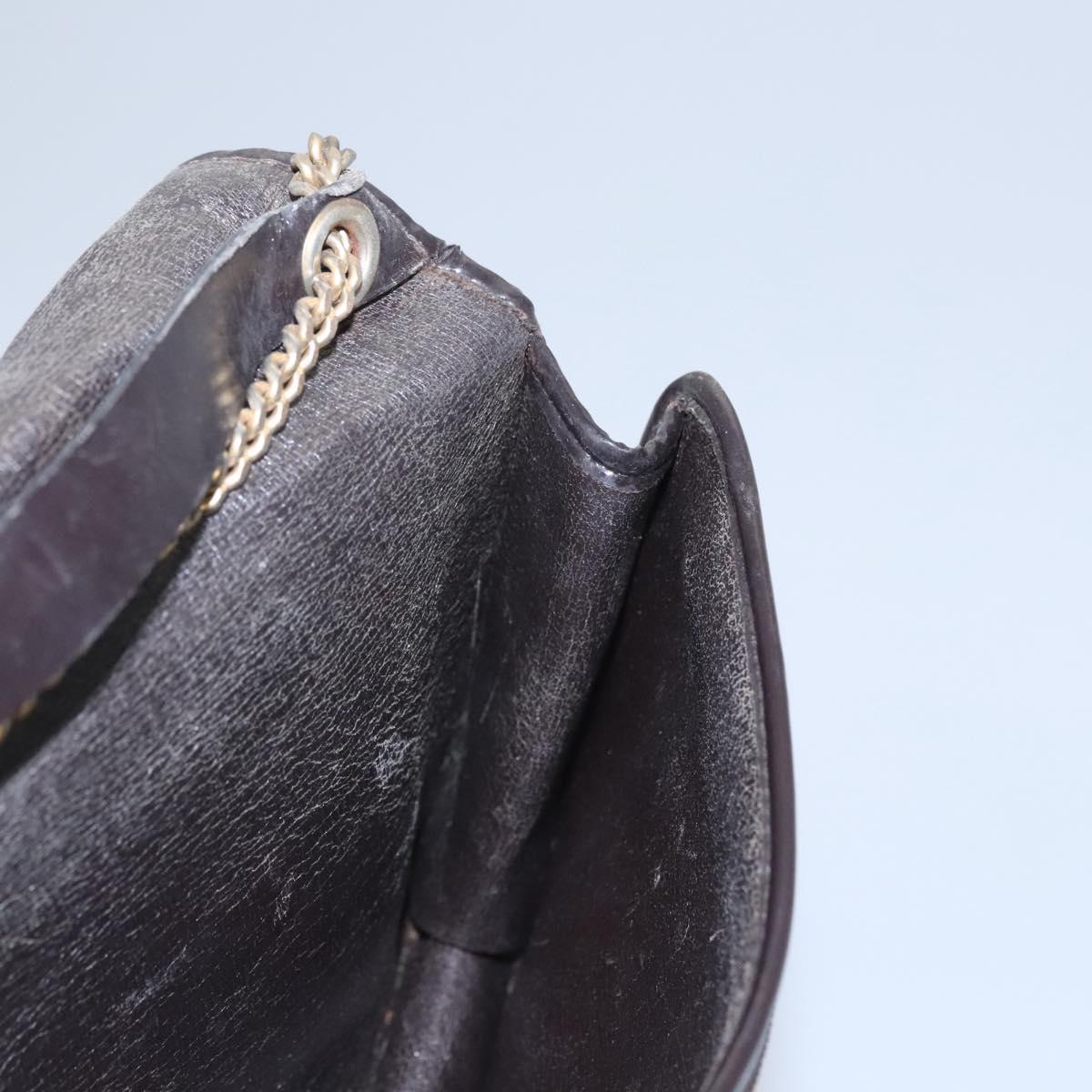 Christian Dior Trotter Canvas Chain Shoulder Bag Brown Gold Auth BD118