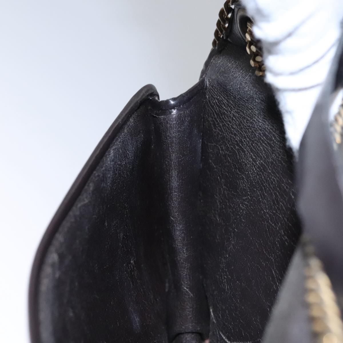 Christian Dior Trotter Canvas Chain Shoulder Bag Brown Gold Auth BD118