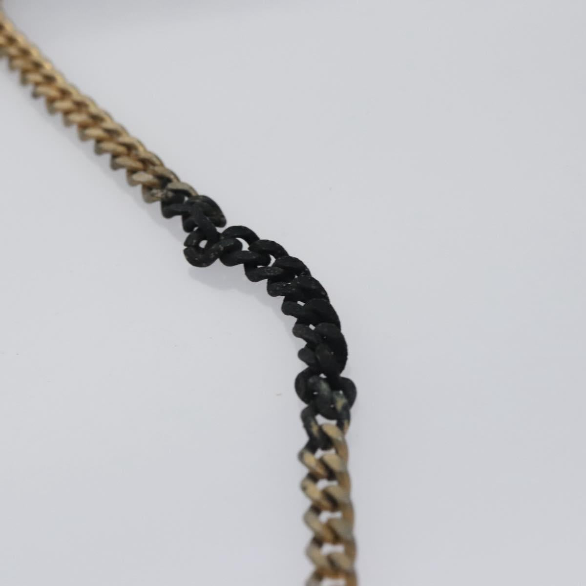 Christian Dior Trotter Canvas Chain Shoulder Bag Brown Gold Auth BD118