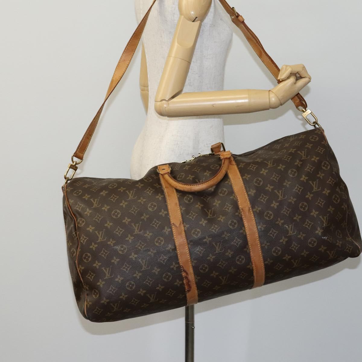 LOUIS VUITTON Monogram Keepall Bandouliere 60 Boston Bag M41412 LV Auth BD1185