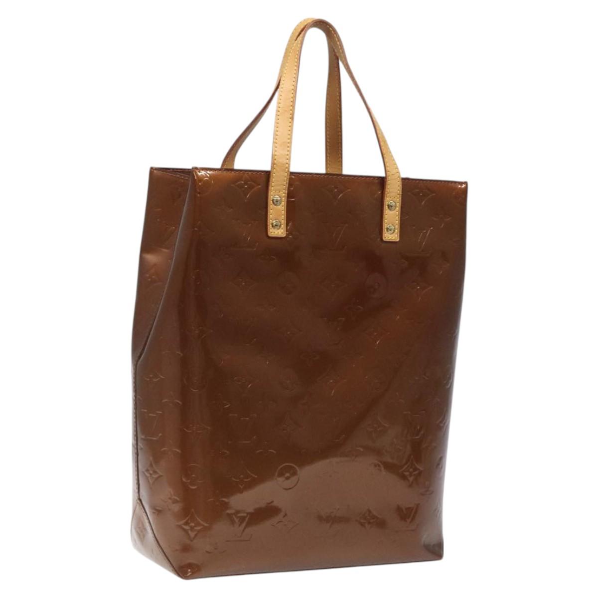 LOUIS VUITTON Monogram Vernis Reade MM Hand Bag Bronze M91143 LV Auth BD1188