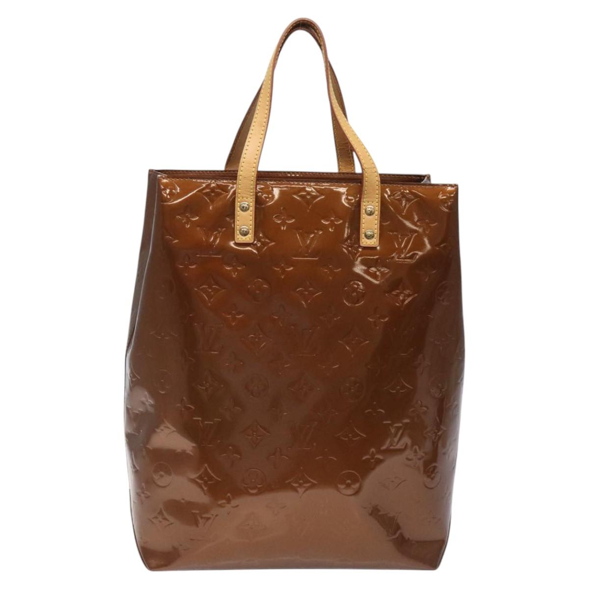 LOUIS VUITTON Monogram Vernis Reade MM Hand Bag Bronze M91143 LV Auth BD1188