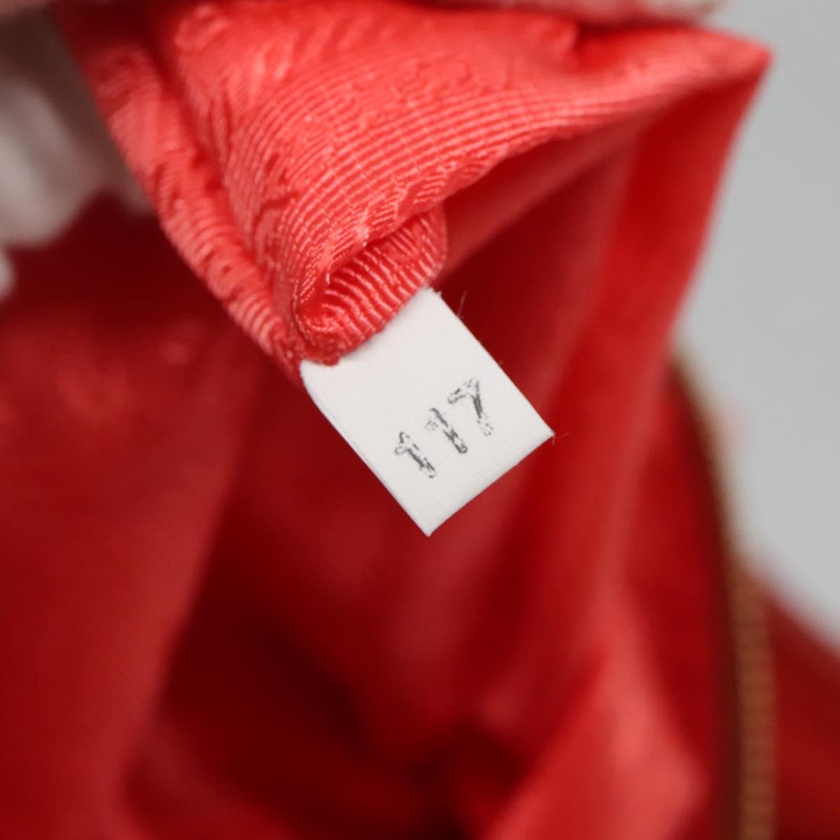 PRADA Hand Bag Leather 2way Orange Gold Auth BD1195V