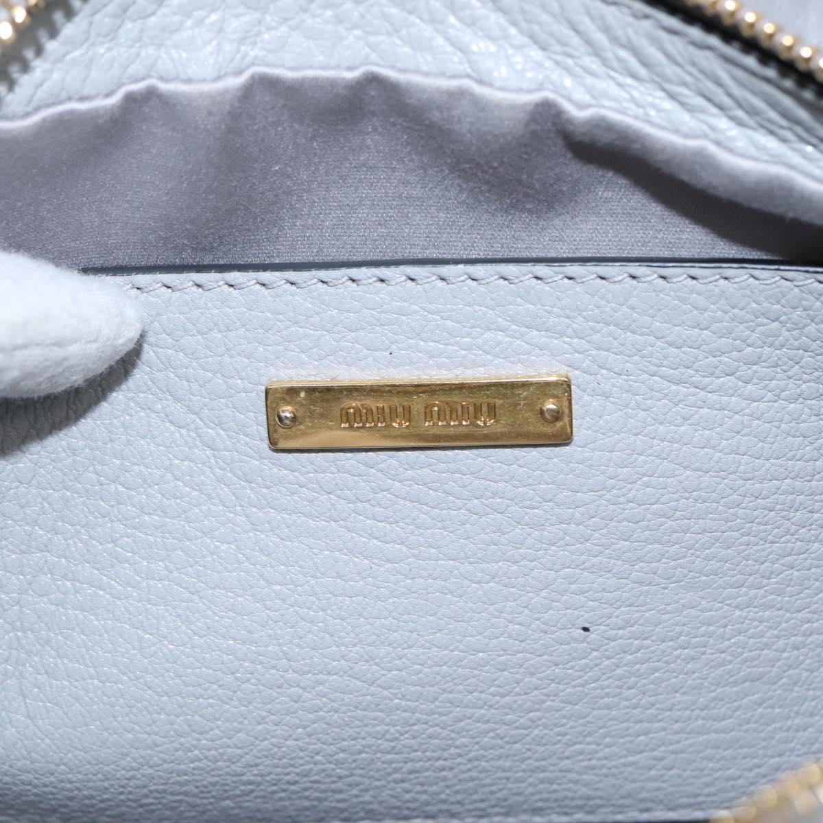Miu Miu Shoulder Bag Leather Gray Auth BD1196V