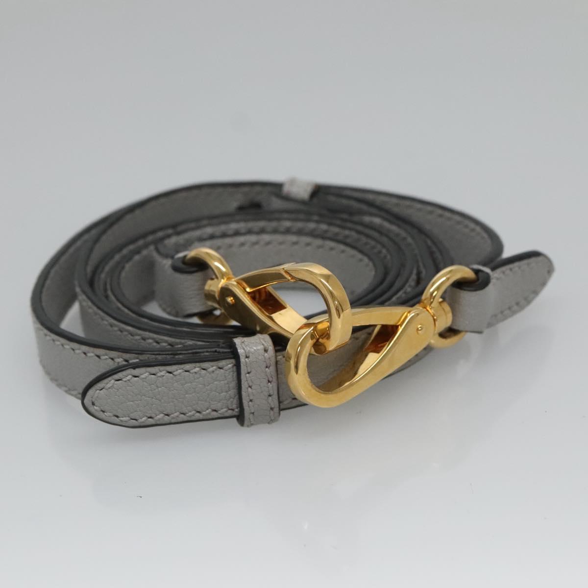 Miu Miu Shoulder Bag Leather Gray Auth BD1196V
