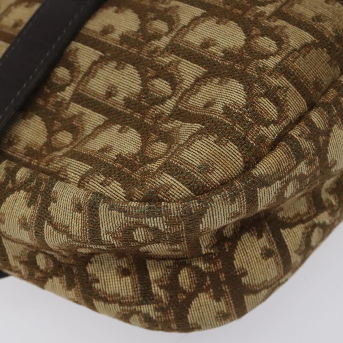 Christian Dior Trotter Canvas Shoulder Bag Brown Auth BD120