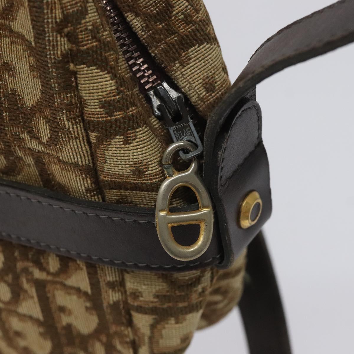 Christian Dior Trotter Canvas Shoulder Bag Brown Auth BD120