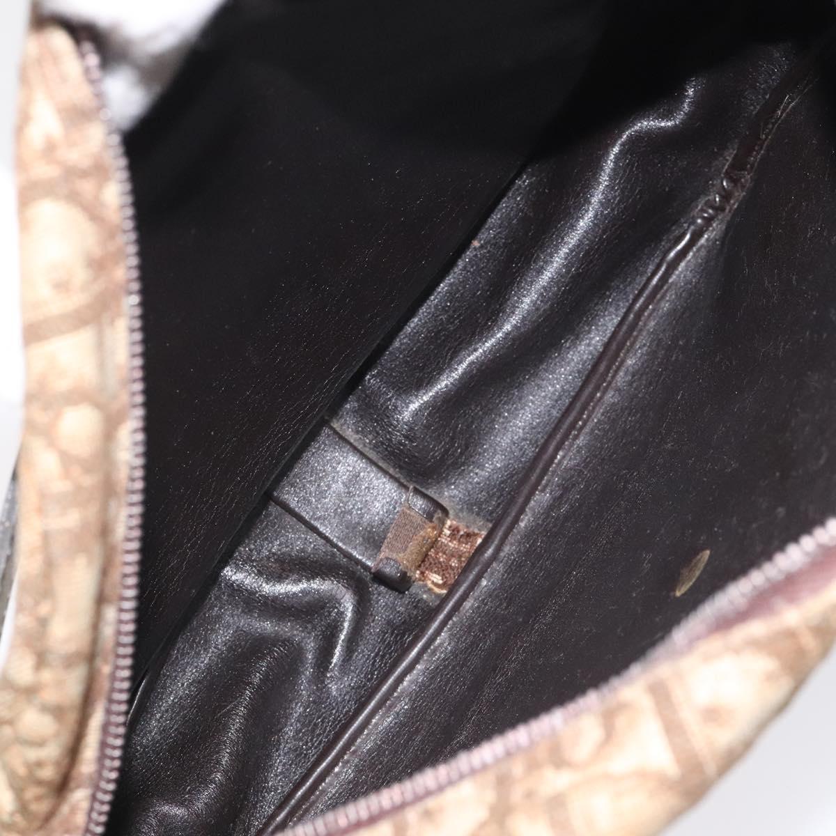 Christian Dior Trotter Canvas Shoulder Bag Brown Auth BD120
