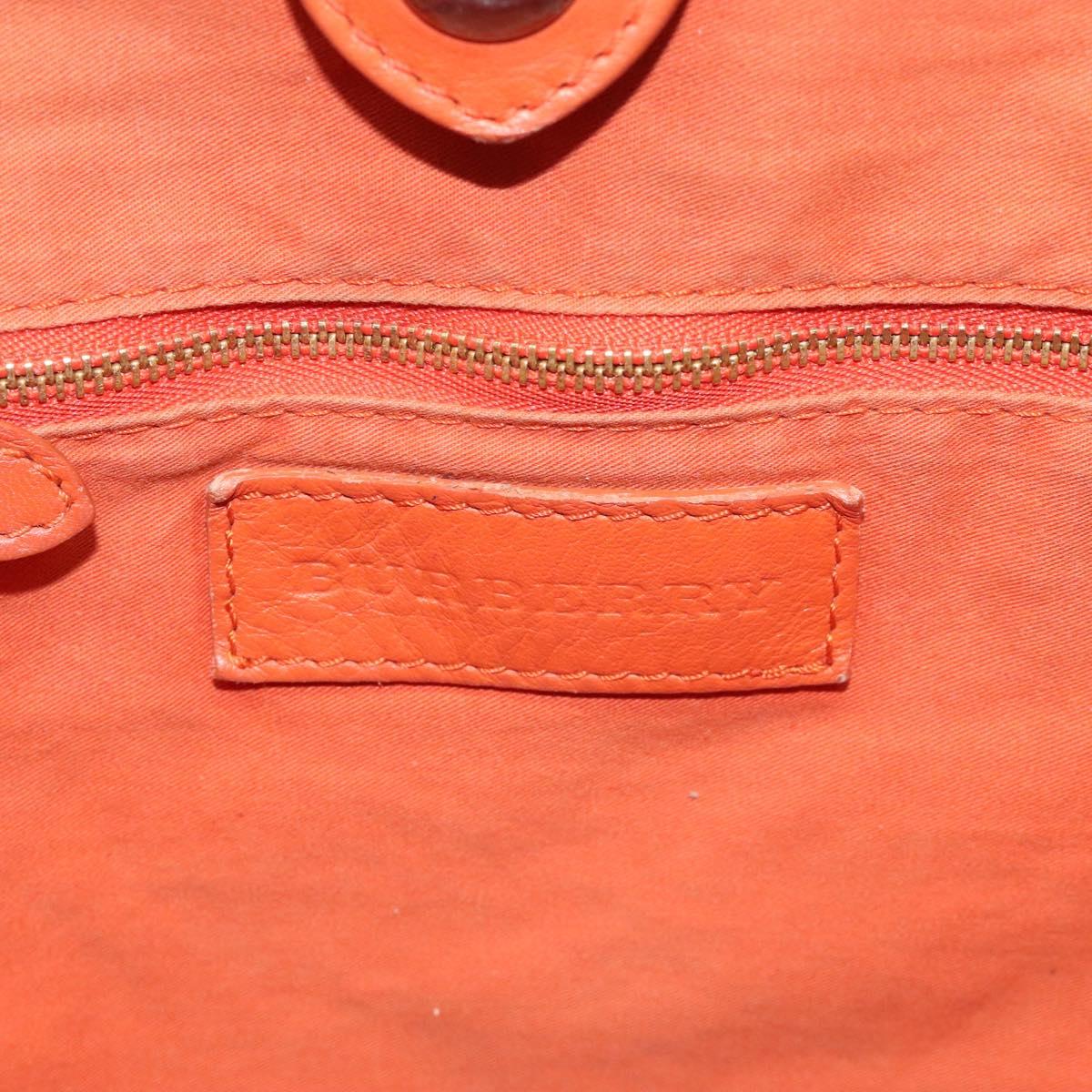 BURBERRY Nova Check Tote Bag PVC Leather Beige Orange gold Auth BD121