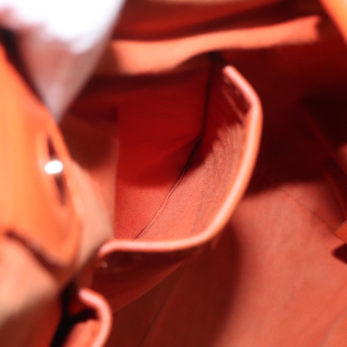 BURBERRY Nova Check Tote Bag PVC Leather Beige Orange gold Auth BD121