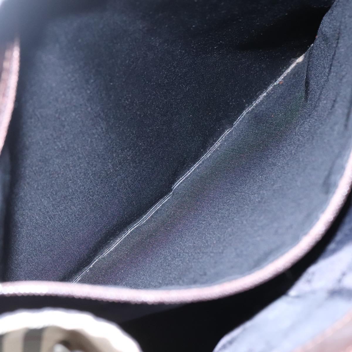 BURBERRY Nova Check Hand Bag Nylon Beige Silver Auth BD1216