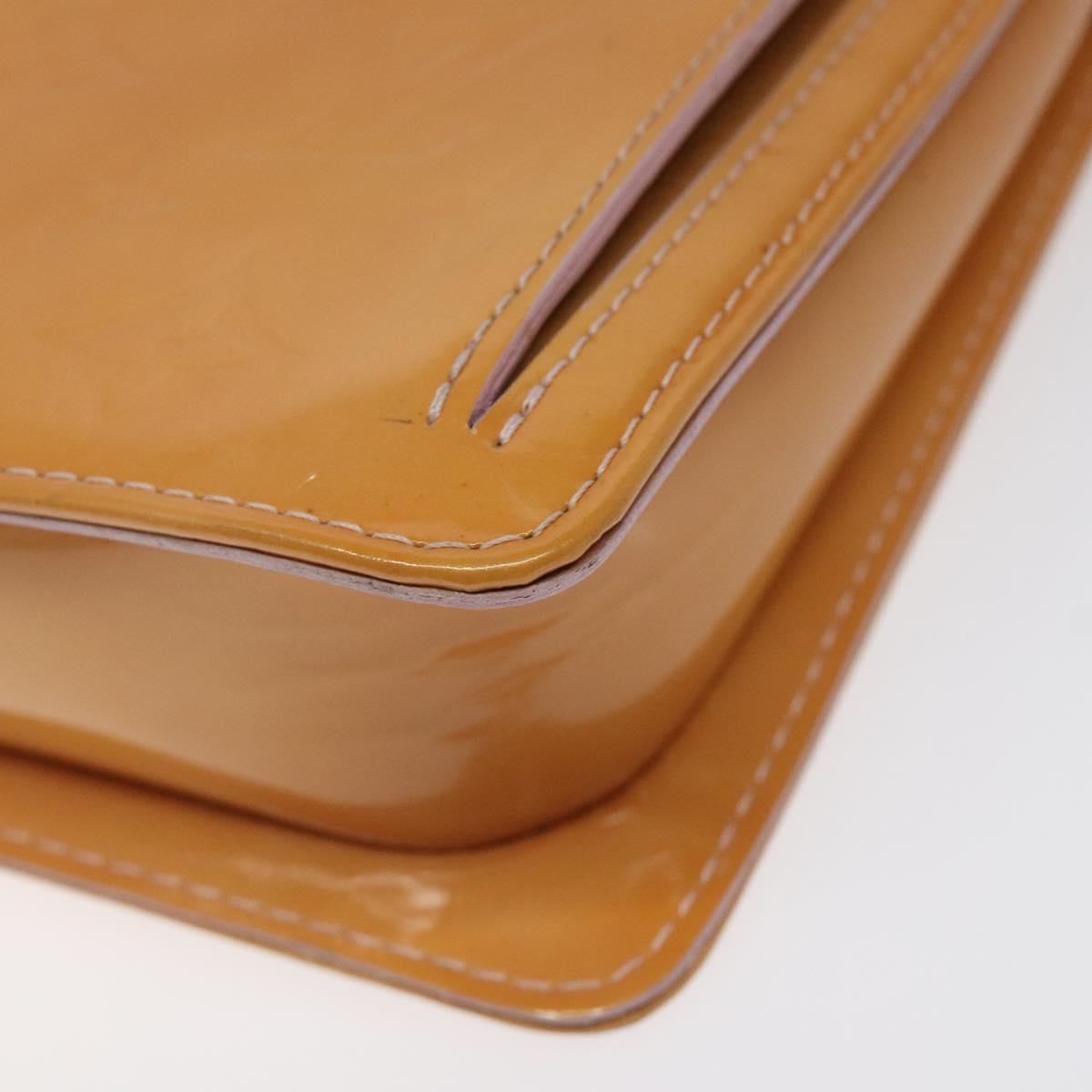 LOUIS VUITTON Monogram Vernis Motto Pouch Marshmallow Pink M91312 Auth BD1240