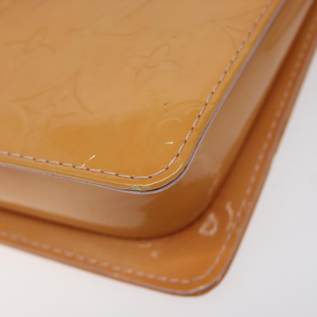 LOUIS VUITTON Monogram Vernis Motto Pouch Marshmallow Pink M91312 Auth BD1240