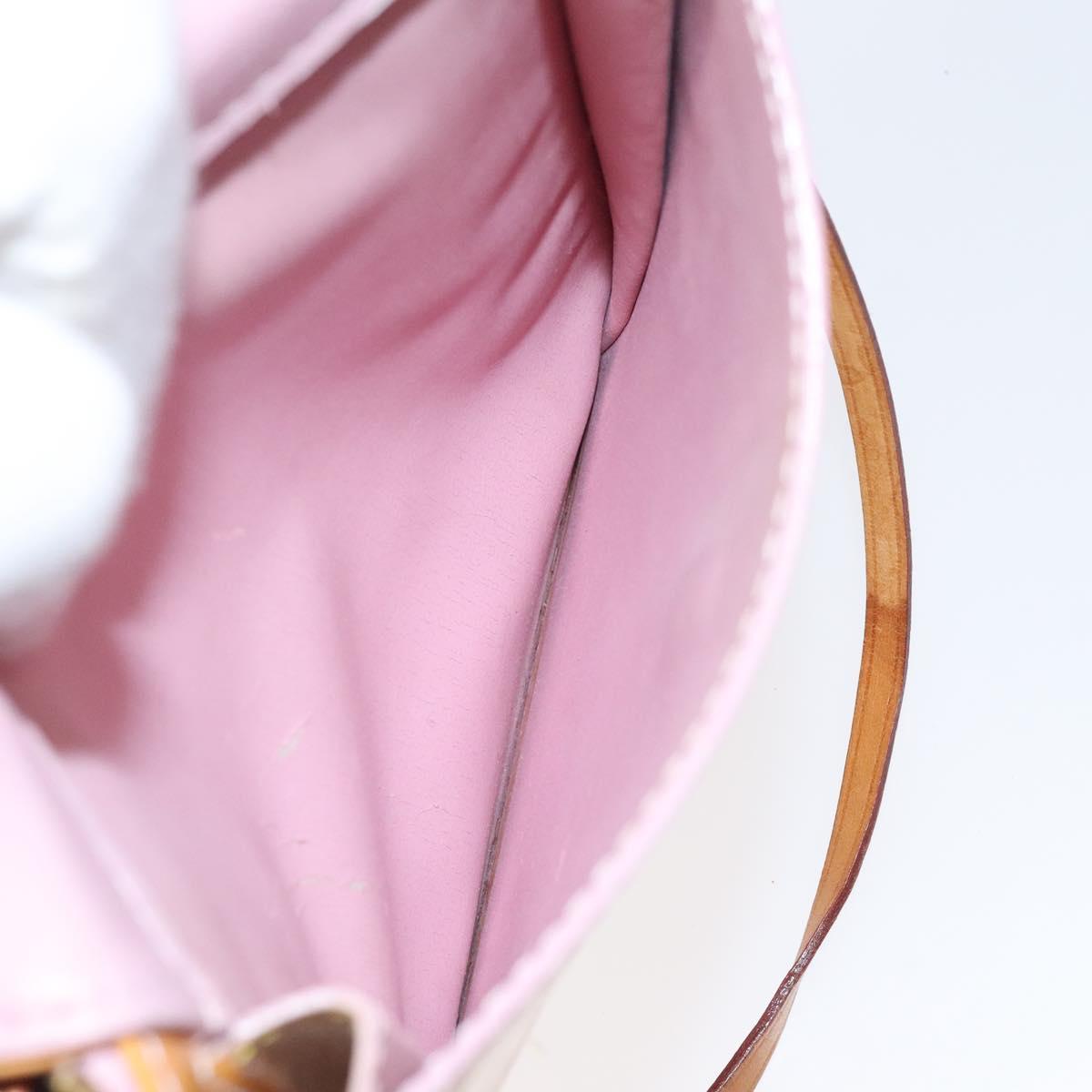 LOUIS VUITTON Monogram Vernis Motto Pouch Marshmallow Pink M91312 Auth BD1240