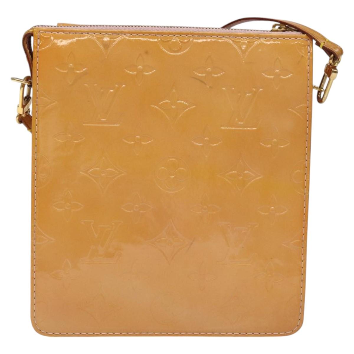 LOUIS VUITTON Monogram Vernis Motto Pouch Marshmallow Pink M91312 Auth BD1240