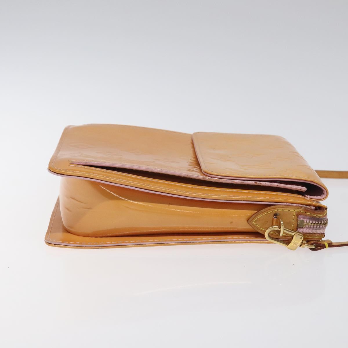 LOUIS VUITTON Monogram Vernis Motto Pouch Marshmallow Pink M91312 Auth BD1240