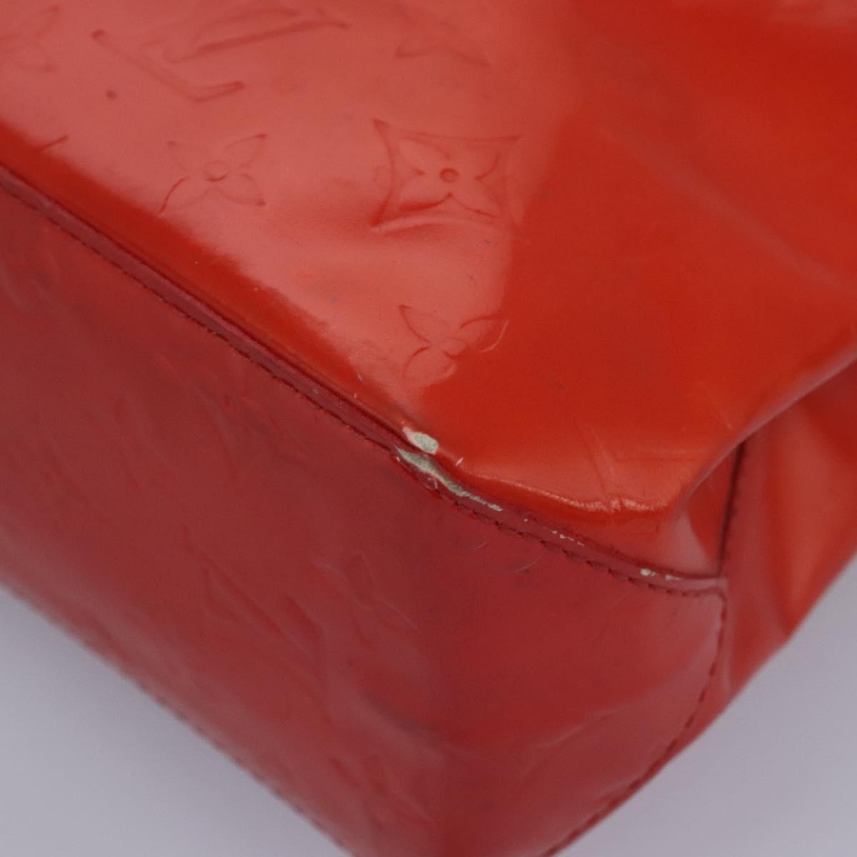 LOUIS VUITTON Monogram Vernis Reade PM Hand Bag Red Rouge M91088 LV Auth BD126