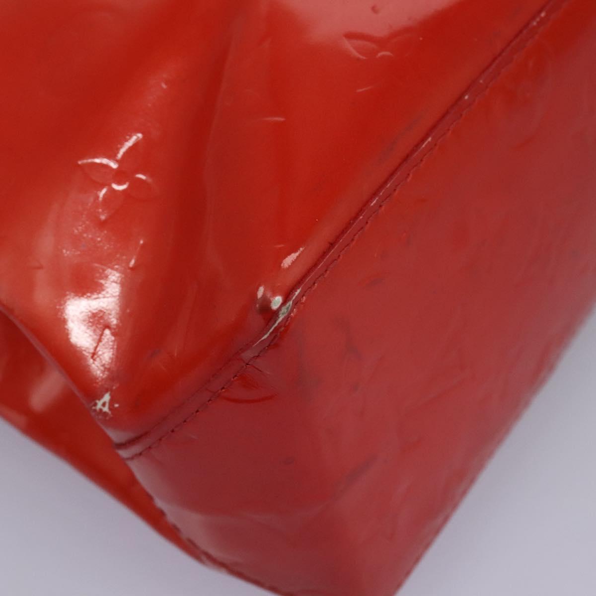 LOUIS VUITTON Monogram Vernis Reade PM Hand Bag Red Rouge M91088 LV Auth BD126