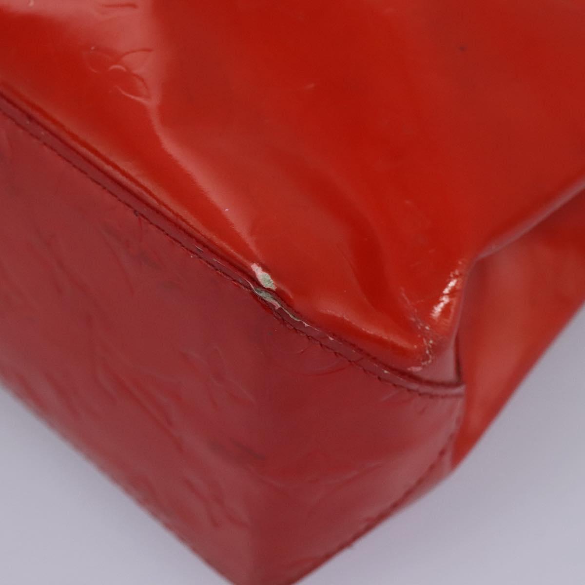 LOUIS VUITTON Monogram Vernis Reade PM Hand Bag Red Rouge M91088 LV Auth BD126