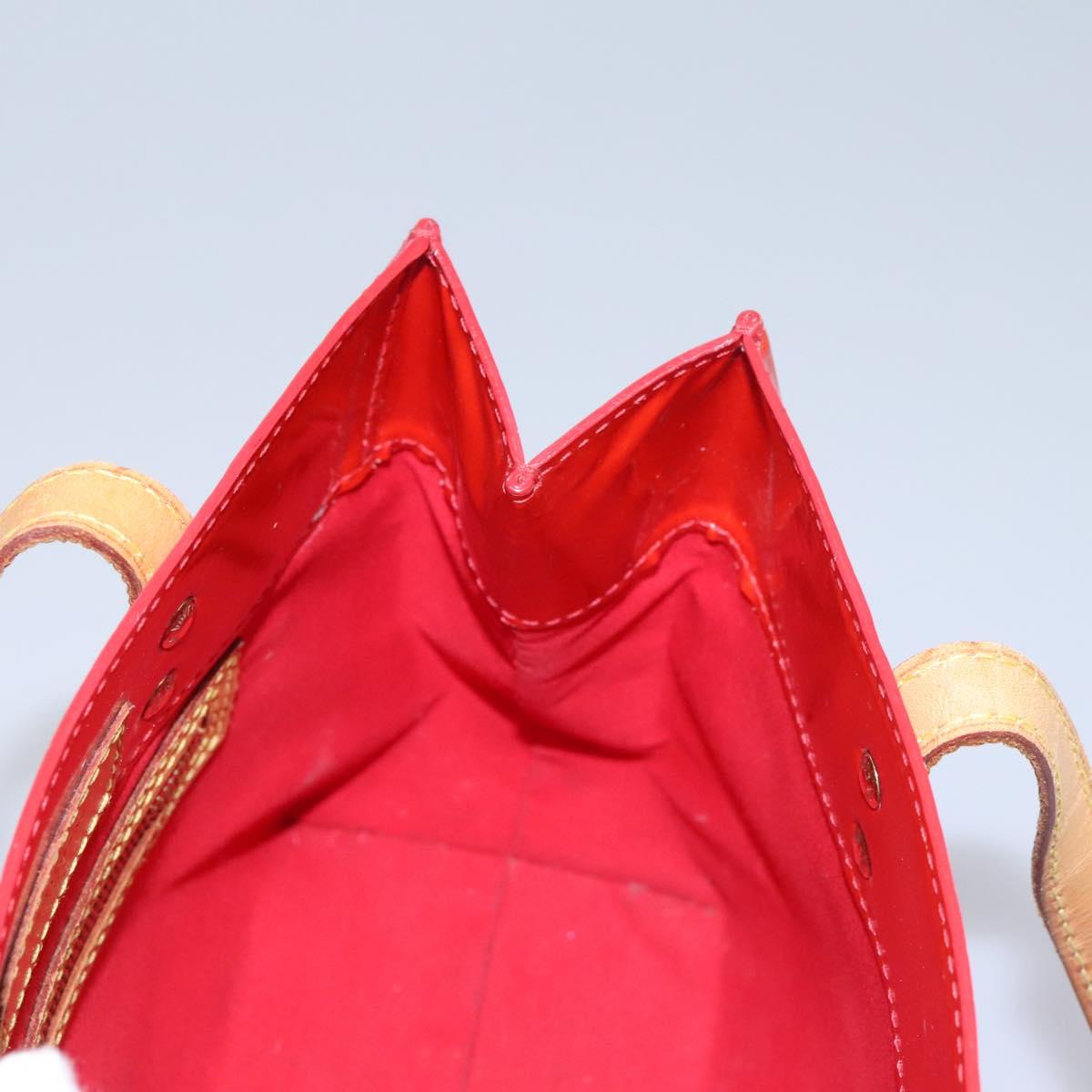 LOUIS VUITTON Monogram Vernis Reade PM Hand Bag Red Rouge M91088 LV Auth BD126