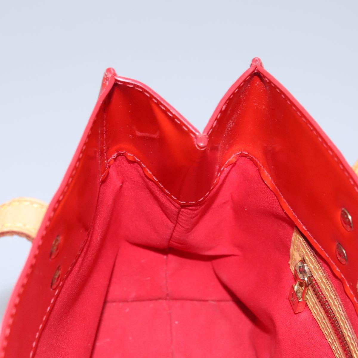 LOUIS VUITTON Monogram Vernis Reade PM Hand Bag Red Rouge M91088 LV Auth BD126