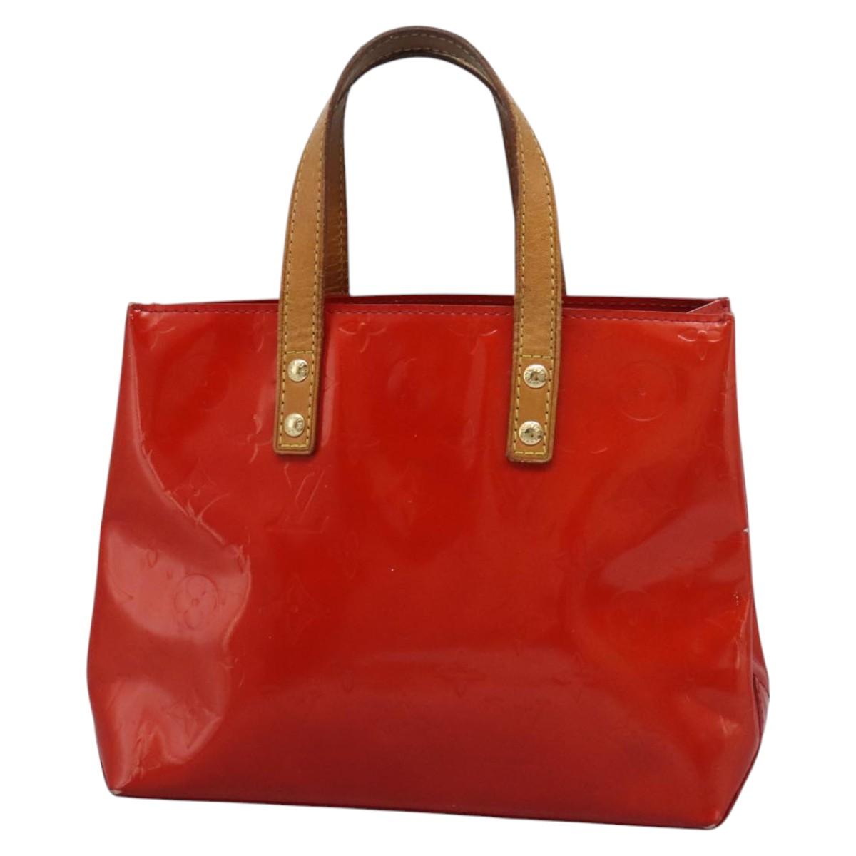 LOUIS VUITTON Monogram Vernis Reade PM Hand Bag Red Rouge M91088 LV Auth BD126